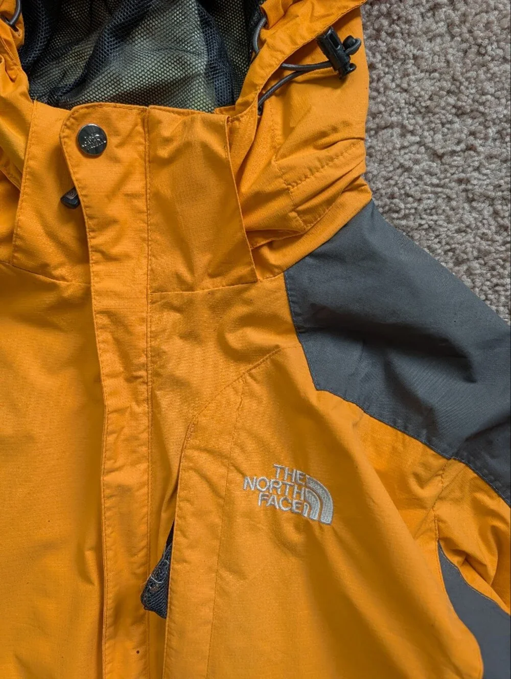 North Face Mens Yellow Gold Gray Vintage 90s Raintex NP10311 Gore-Tex Jacket L
